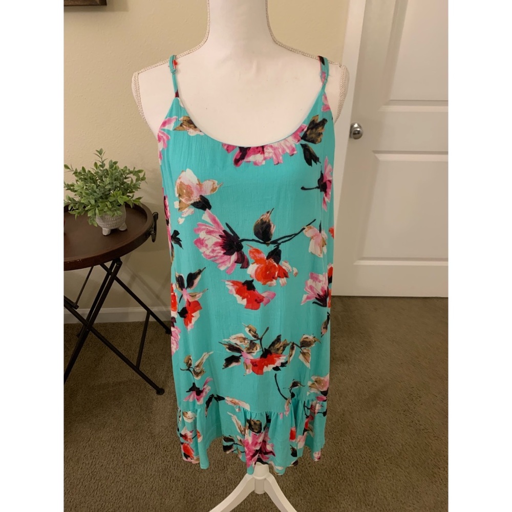 Turquoise floral dress